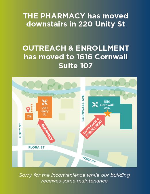 Bellingham Pharmacy and Outreach & Enrollment have moved