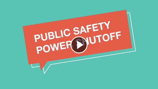A video thumbnail for a Public Safety Power Shutoff video