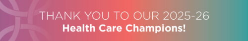 A colorful banner thanks health care supporters who donated to Bellingham non-profit Unity Care NW